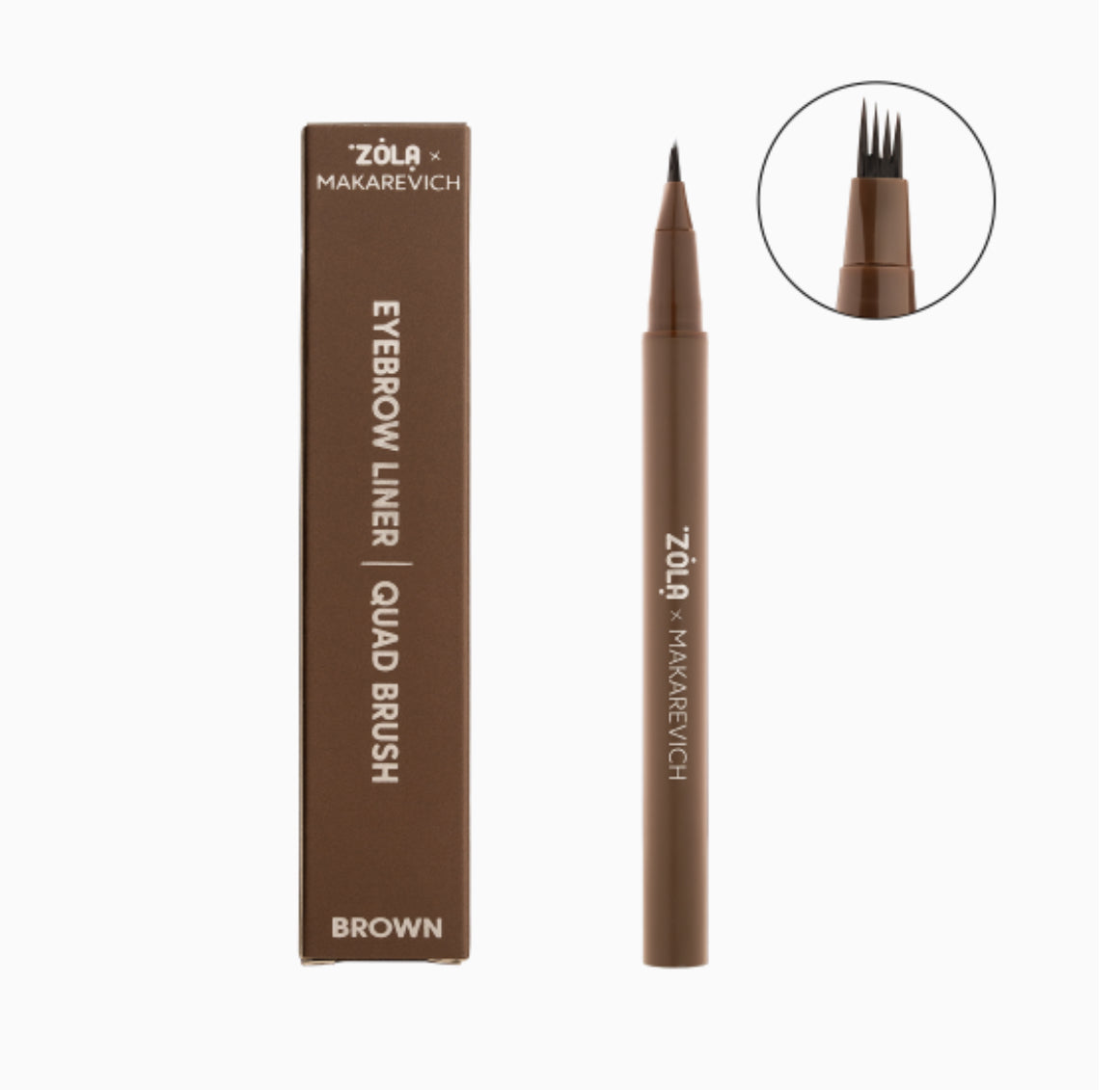 ZOLA X MAKAREVICH EYEBROW LINER QUAD BRUSH BROWN