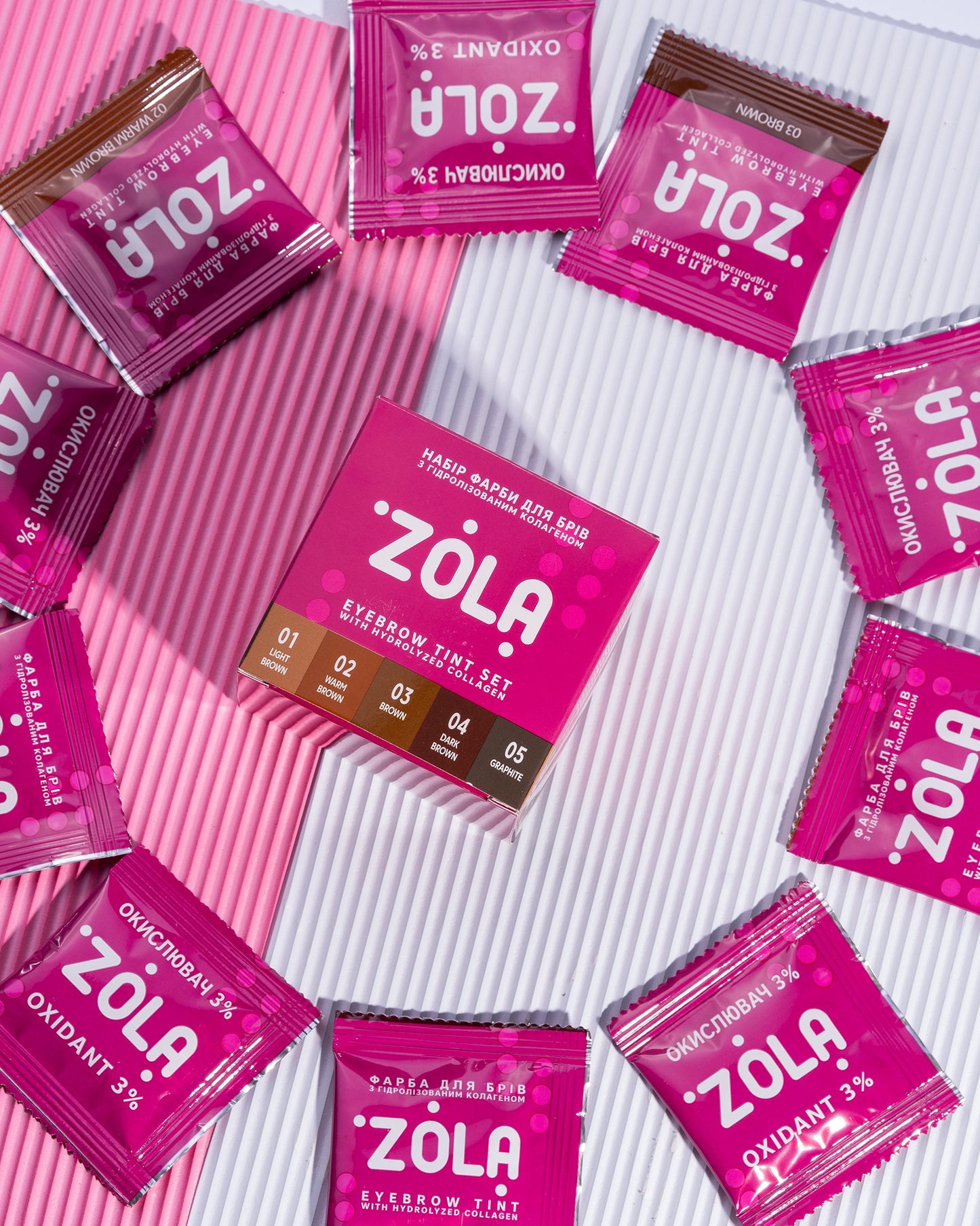 ZOLA SET SACHET | sada 5 barev na obočí + oxidant v sáčcích (10x5 ml)