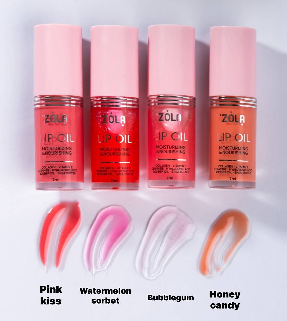 Zola Lip Oil – Pink Kiss (pečující olejový lesk na rty, 7 ml)