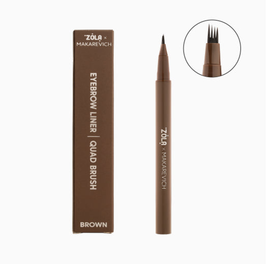 ZOLA X MAKAREVICH EYEBROW LINER QUAD BRUSH BROWN
