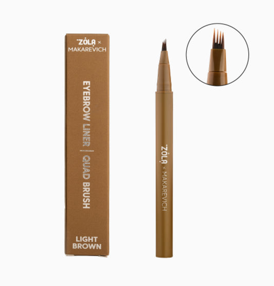 ZOLA X MAKAREVICH EYEBROW LINER QUAD BRUSH LIGHT BROWN